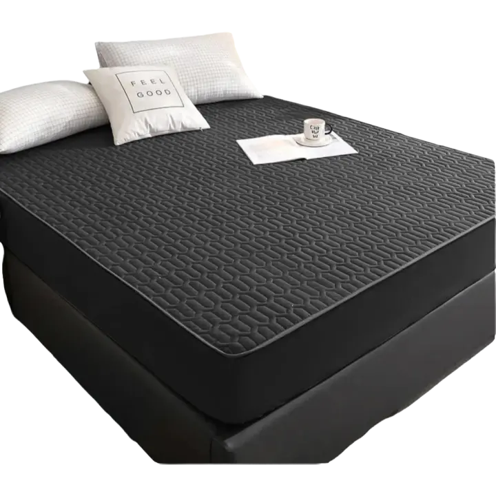 Funda de colchón gruesa impermeable, alfombrilla de látex acolchada, fundas de cama, protector de sábana ajustable agradable para la piel, colcha 150/160/180x200 - 1