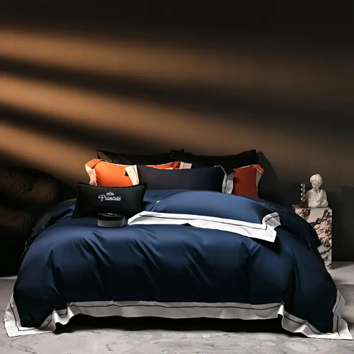 2025 último juego de ropa de cama de lujo de algodón puro de color sólido antibacteriano 5A con algodón egipcio para cama de 2,0 m - 1