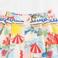 TRAFZA-Conjunto de 2 piezas para mujer, minitop con tirantes y botones estampados, sin mangas, Espalda descubierta, Falda Midi elegante de cintura alta para playa - details 44