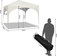 Gazebo Party Tent Gazebo emergente impermeable, protección solar, tela Oxford y estructura de metal 3x3m Beige - details 5