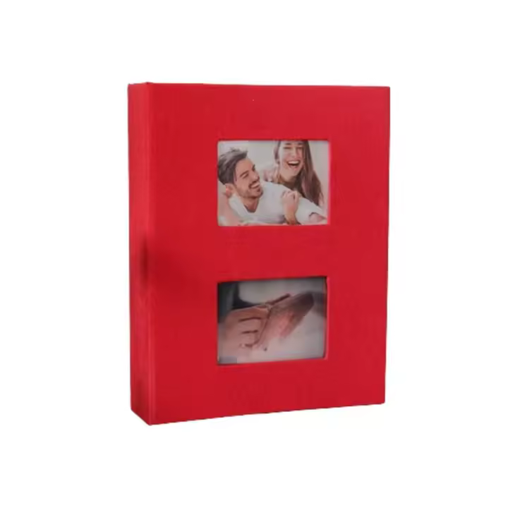 Álbum de fotos con cubierta de lino, 200 piezas, tipo Interleaf, 6 pulgadas, libro de fotos, almacenamiento de fotos, álbum de recortes grande - 1