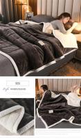 Mantas cálidas para la cama, edredón de franela gruesa de 3 capas, suave y cómodo, lavable, Otoño e Invierno - details 25