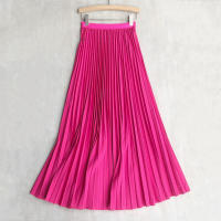Falda Plisada Elegante Para Mujer Cintura Alta Larga Midi Color Negro Alta Calidad Saia Elegante Para Damas De Negocios Y Fiestas - details 13
