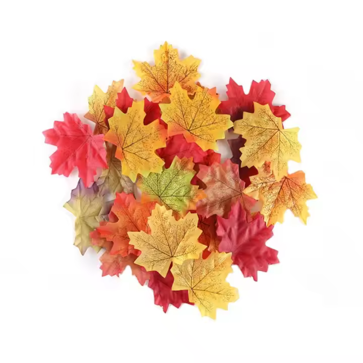 Tema de otoño, evento de cumpleaños y boda, bricolaje para decoración de fiesta, hoja de árbol falso, hojas de plantas artificiales, hoja de arce Artificial - 1