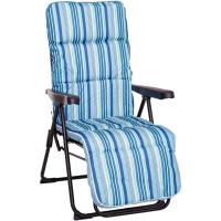 Acolchado 4 Posiciones de Acero y Lona Oxford de Rayas Azul con Reposapiés - details 0