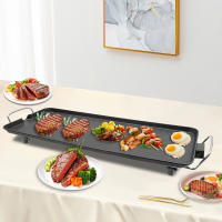 Placa eléctrica para parrilla de mesa con revestimiento antiadherente, parrilla para mesa de barbacoa, para 1-6 personas, para exteriores, acampar, patio trasero - details 0