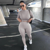 Conjunto deportivo de dos piezas de manga larga, nuevo traje informal de moda para mujer - details 51