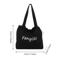 Bolsos de mano coreanos simples con cordón, bolso de compras ligero de gran capacidad, bolso de hombro informal con letras de diseñador para mujer - details 0