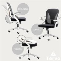 Silla de oficina plegable para espacios pequeños |   Silla de juegos para adultos y niños |   Respaldo de malla |   Para dormitorio y oficina en casa. |   Blanco y negro - details 4