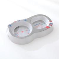Cuencos dobles de plástico multiusos para alimentación de mascotas, dispensador portátil de dibujos animados para gatos, antideslizante, bonito alimentador de agua para mascotas - details 6