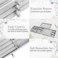 Organizador de Joyería de Terciopelo Acrílico con 3 Cajones Exhibición Apilable de Pendientes Collares Pulseras Estuche de Almacenamiento para Mujeres - details 4