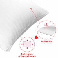 Almohada 100% de Algodón, Transpirable, Suave, Anticaros, Blanco y Cremallera en el Lateral. - details 1