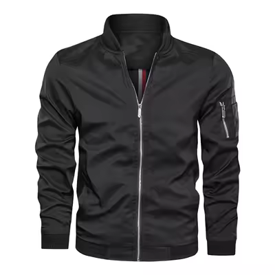 Chaqueta bomber con cremallera para hombre, ropa deportiva con bolsillos, moda hip-hop, primavera y otoño - 1