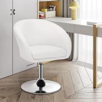 Taburete de Bar Altura Ajustable de Acero Cromado Taburete de Escritorio de Cuero Sintético Blanco - details 6