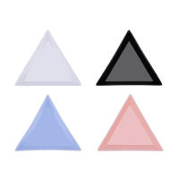 Bandeja Triangular de plástico de 5 piezas para uñas, accesorios de manicura, diamantes de imitación, color rosa - details 1