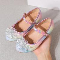 Zapatos de tacón alto con purpurina y diamantes de imitación para niña, calzado de piel versátil con lentejuelas para fiesta y boda - details 1