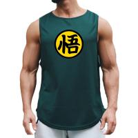 Japanese Anime Logo Wu Font Funny Printed Gym Tank Top Men Bodybuilding Vest Fitness Sleeveless Shirt Mesh Quick Dry Clothing - details 8