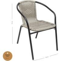 Juego de 4 Sillas de Jardín Asiento de Metal y Polietileno para Exteriores - details 4