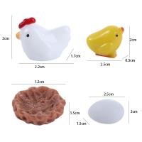Bonita artesanía DIY, pequeña resina, gallina, pollito, huevo, gallina, decoración de micropaisaje, adorno de estatuilla en miniatura - details 4