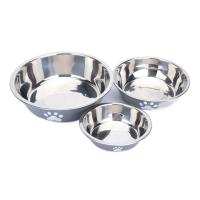 Cuenco de acero inoxidable de gran capacidad para perros, cuencos antideslizantes para comida de perros, bebederos con patrón de huella de gato, comederos para mascotas, cuenco de alimentación para gatos - details 4