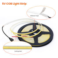 Tira de luz LED COB 5V XUNATA de alta densidad 320LEDs/m iluminación lineal USB 5mm de ancho luz cálida 3000K 4000K 6000K - details 2