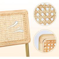 Pack de 2 Comedor Tapizadas, Sillas de Cocina Modernas con Patas de Metal, Gran Estabilidad y Capacidad de Carga, Blanco, Ratán, Vellón, Espuma - details 35