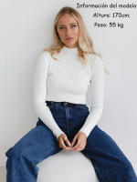 Women autumn winter solid knitted pullovers basic slim sweater undershirt - details 0