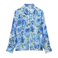 Camisa Estampada Floral 2025 Top Casual de Manga Larga para Mujeres Blusas Sueltas de Moda - details 0