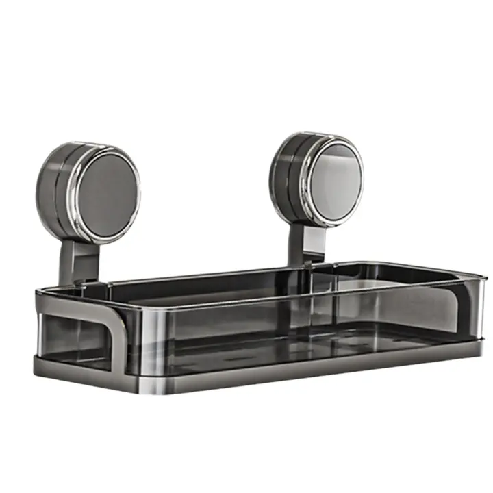 Estante de almacenamiento con ventosa montado en la pared, estante de almacenamiento resistente sin perforaciones, ahorro de espacio, escurridor de baño duradero de gran capacidad - 1