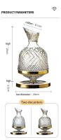 Vaso giratorio de 360 ​​grados de alta calidad, dispensador de 1500ml, botella, whisky, champán, barra de regalo, cristalería decorativa - details 2