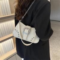 Bolso Retro Simple para axila, bolso de hombro informal de tendencia a la moda, bolso cruzado con textura informal de lona para mujer - details 12