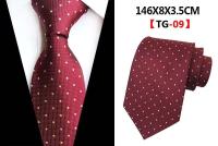 Corbata de hombre con estampado de animales pequeños de punto rojo y azul, corbata personalizada - details 7