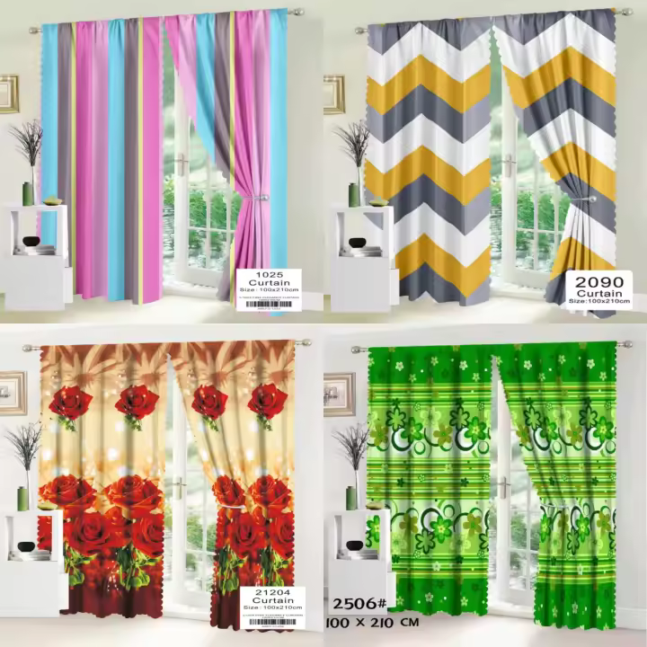 Cortina FLORAL de moda para decoración del hogar, elegante, rosa, SCALLOP-1PC - 1