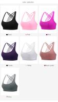 Sujetador deportivo para mujer, Push Up, sin aros, acolchado, entrecruzado, con tiras, para correr, entrenamiento de gimnasia, entrenamiento, ropa interior de Yoga, Tops cortos - details 9