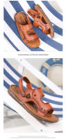 Nuevo exterior sandalias de cuero transpirable zapatillas de cuero genuino suela de tendón de ternera zapatos de playa hombres conducción - details 10