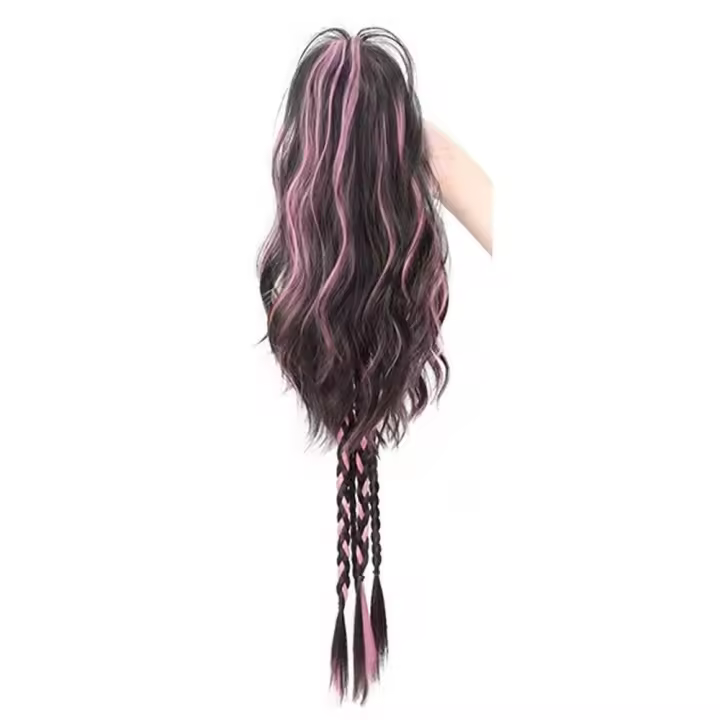 Peluca de cola de caballo sintética, peluca ondulada, cola de caballo trenzada, extensiones de cabello de media cola de caballo, Clip de garra, cola de caballo, aumenta el volumen del cabello - 1