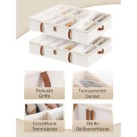 Organizador de zapatos para debajo de la cama, con separadores ajustables, color beige, 2 unidades, capacidad para hasta 24 pares - details 2