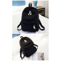 Mochila escolar de diseño de pana para mujer, bolso de hombro a rayas para adolescentes, bolsa de viaje - details 13