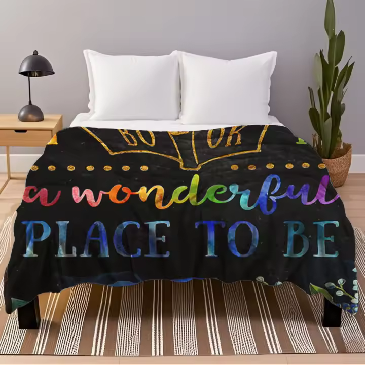 Manta de Flanela para Cama Patrón Deco Arte Tejido Húmedo Ideal para Mascotas y Baño - 1