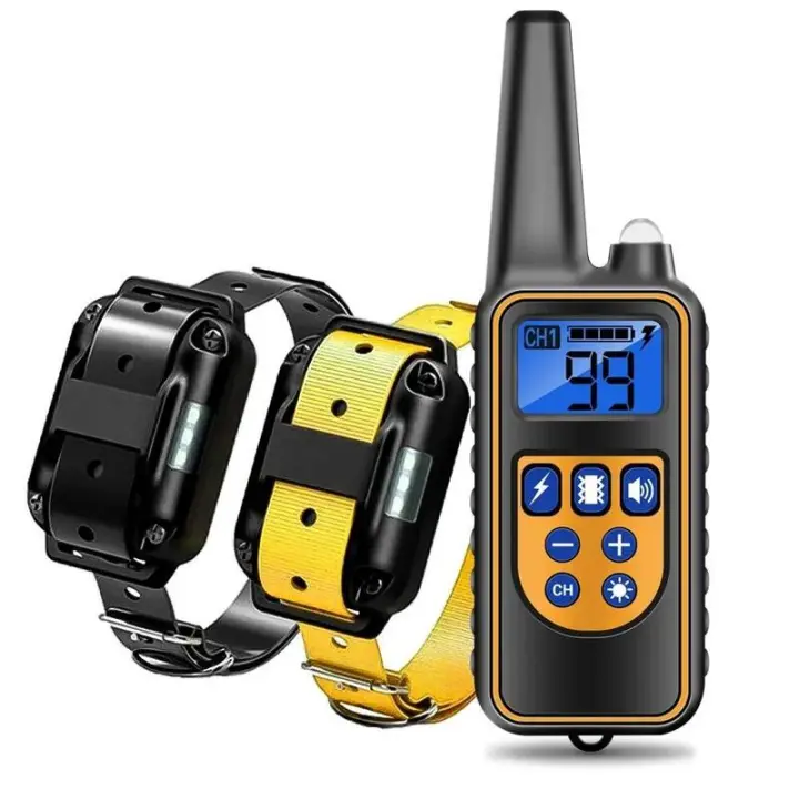 Collar de entrenamiento Eléctrico antigadridos para Perros, impermeable, recargable, Remote Control para mascotas, adecuado para todos los tamanos, vibración Y - 1