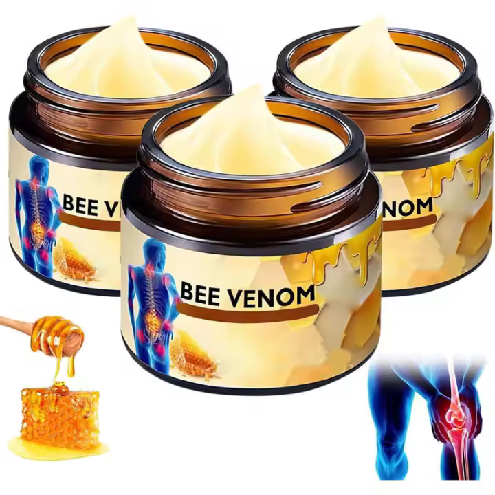 Paquete de 3 crema de veneno de abeja Aetheris para apoyo al malestar muscular |   Fórmula de acción rápida para espalda, cuello, manos y rodillas - 1