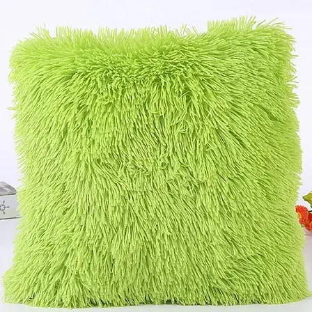 Funda de Almohada de Peluche Suave de Piel Sintética Ideal para Decoración de Sofá, Coche, Hotel - 1