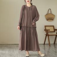 Elegante Vestido Suelto para Mujer Otoño 2025 Falda Larga de Moda de Talla Grande - details 4