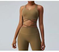 Conjunto de Yoga Sin Costuras de Alta Elasticidad para Mujeres 2pcs Pantalones de Yoga de Cintura Alta Traje de Gimnasio Fitness Ropa de Entrenamiento para Niñas - details 6