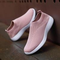 Zapatos de calcetines transpirables para mujer, zapatillas deportivas suaves para caminar, zapatos planos cómodos informales a la moda, color azul - details 4