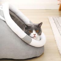 Casa De Gato Lindo Para Interiores Pequeños Y Grandes Mascotas Sofisticada Casa De Gato Para Perros Tentación Suave Hogar Cómodo Para Gatos Y Perros - details 4