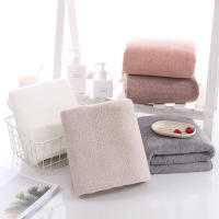 Toalla de baño de lana de coral lisa, toalla de baño de microfibra suave que absorbe el agua - details 3