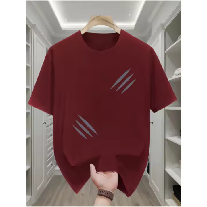 Camiseta de hombre 100% algodón con diseño de gato rascador - Casual y cómoda, de manga corta, con cuello redondo para todas las estaciones - 1