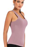 Tops cortos de manga corta para mujer, camisa deportiva de Yoga con berenjena cruzada - details 3