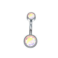 Piercing para ombligo de titanio G23, Bola de ombligo, estilo de moda, piercing de ópalo de circón, anillos para ombligo, 1 ud. - details 7
